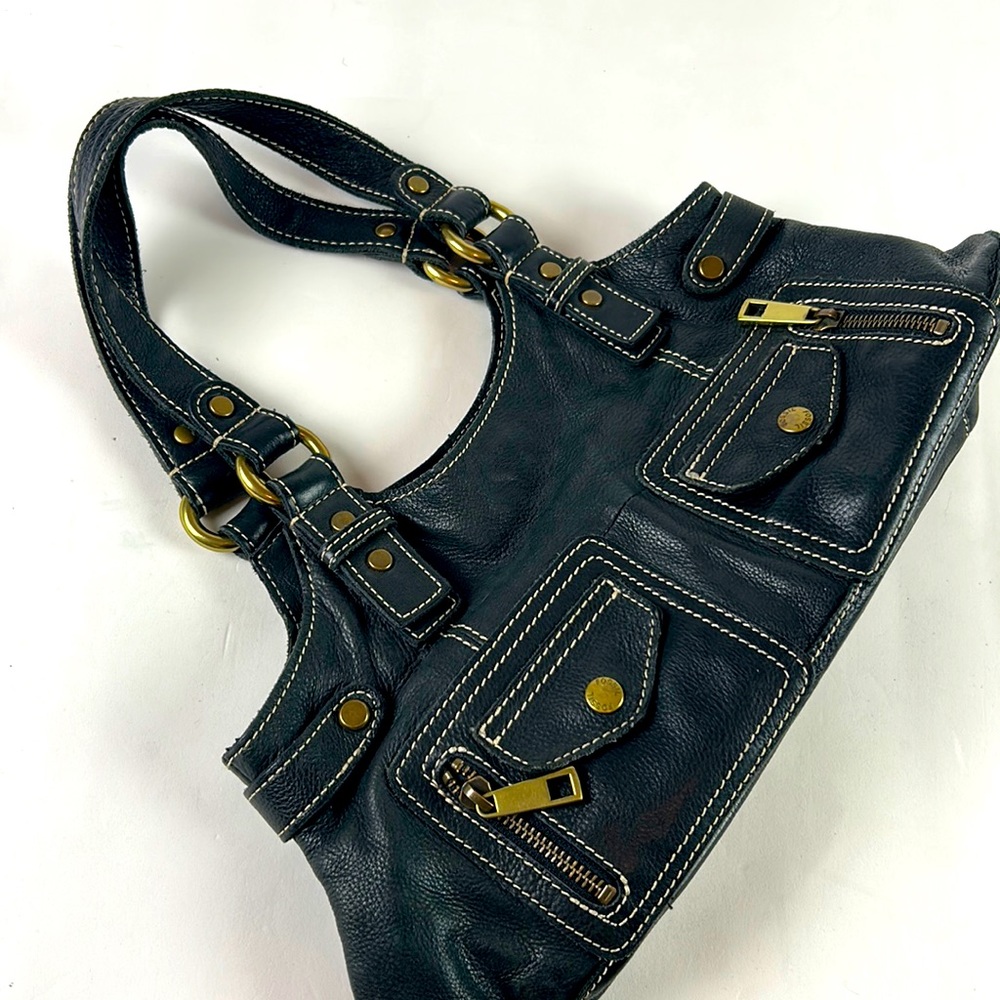 Euc Fossil vintage leather brass Y2K shoulder bag